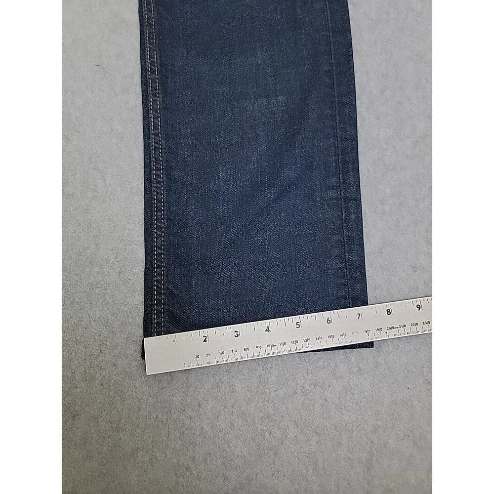 Hudson Jeans Mens 30 36x28 Straight Byron 5 Point Dark Blue‎ Stretch Low Rise